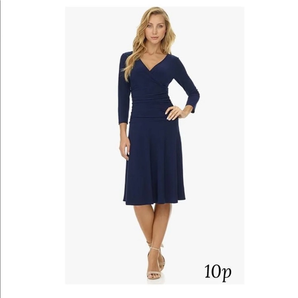 Rekucci Women's Slimming 3/4 Sleeve Fit-and-Flare